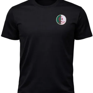 T-shirt Noir “Algeria Patch” – Logo Côté Cœur | Streetwear Premium