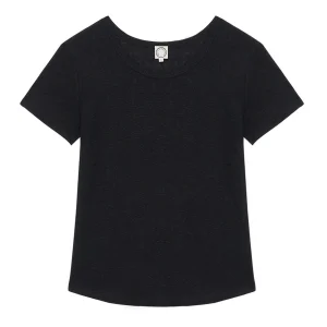 Tee Shirt Lison en lin noir