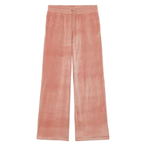 Bas de jogging Britney en velours lisse rose poudré