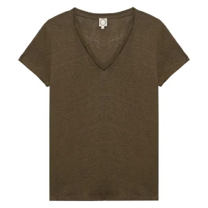 T-shirt Apolline en lin kaki