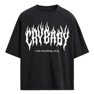 T-shirt oversize unisexe CRYBABY V2