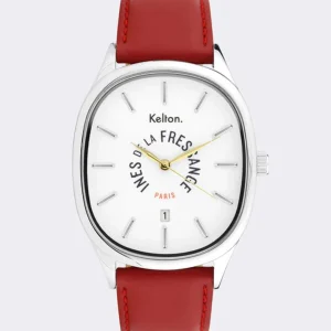 Montre Grande Colorama red Kelton x Ines de la Fressange Paris