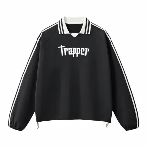 T-shirt unisexe noir à rayures trappeur