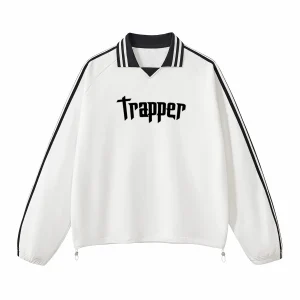 T-shirt unisexe blanc à rayures trappeur