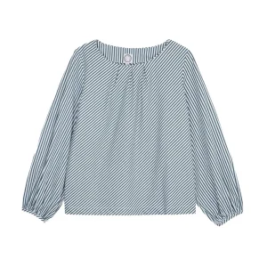 Blouse Aria coton rayée kaki