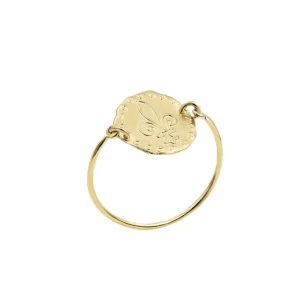 Bague Lutèce motif Lys plaqué or