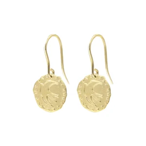 Boucles Lutèce motif Colombe plaqué or