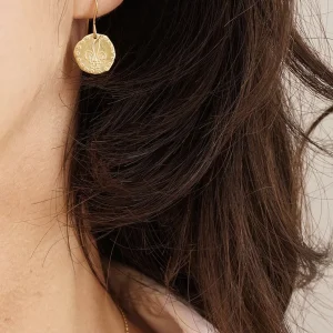 Boucles Lutèce motif Lys plaqué or