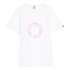 T-shirt Oscar blanc logo rose