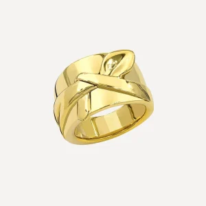 Bague attachement plaqué or noeud