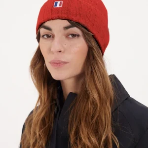 Bonnet cachemire à revers rouge Ines x Notshy