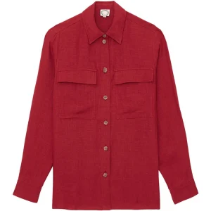 Chemise Chandler en lin framboise