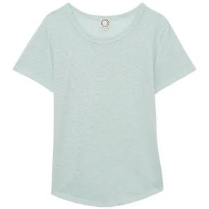 T-shirt Lison en lin turquoise