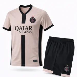 🌸 Ensemble Football Rose & Noir – Maillot & Short Paris-Saint-Germain – Édition alternative élégante