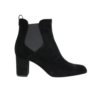 Chelsea boots à talon, velours noir