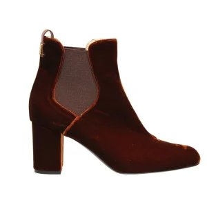 Chelsea boots à talon, velours Cuivre
