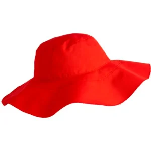 Cabana, chapeau femme en coton bio, Ines x Vilebrequin, rouge coquelicot