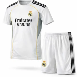 ⚪ Ensemble Football Blanc – Maillot & Short Design du Real Madrid