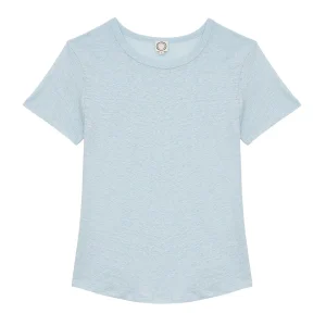 Tee shirt Lison en lin bleu ciel