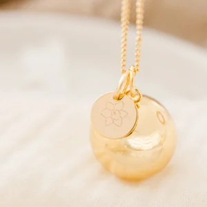 Bola de grossesse personnalisé gravé fleur de naissance ECLOSION