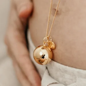 Bola de grossesse personnalisé pendentif martelé EMPREINTE