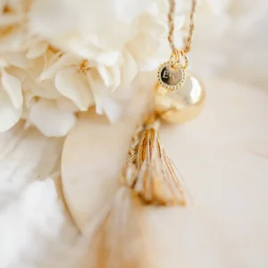 Bola de grossesse personnalisé initiales SOUVENIR – cordon de soie