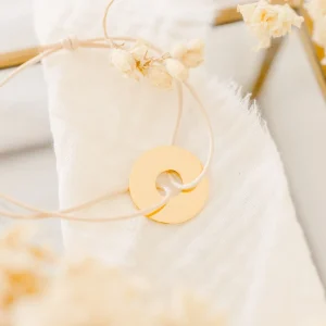 Bracelet personnalisé cible or cordon ÉPURE