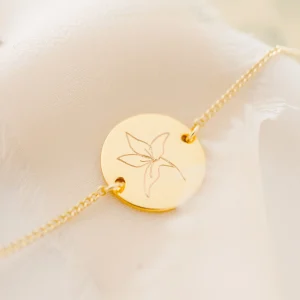Bracelet fleur de naissance personnalisable ECLOSION