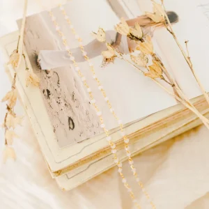 Chaine rosaire pierre de lune pour bola de grossesse 105-110 cm