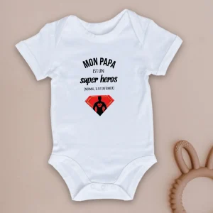 Body bébé Mon papa est un super héros
